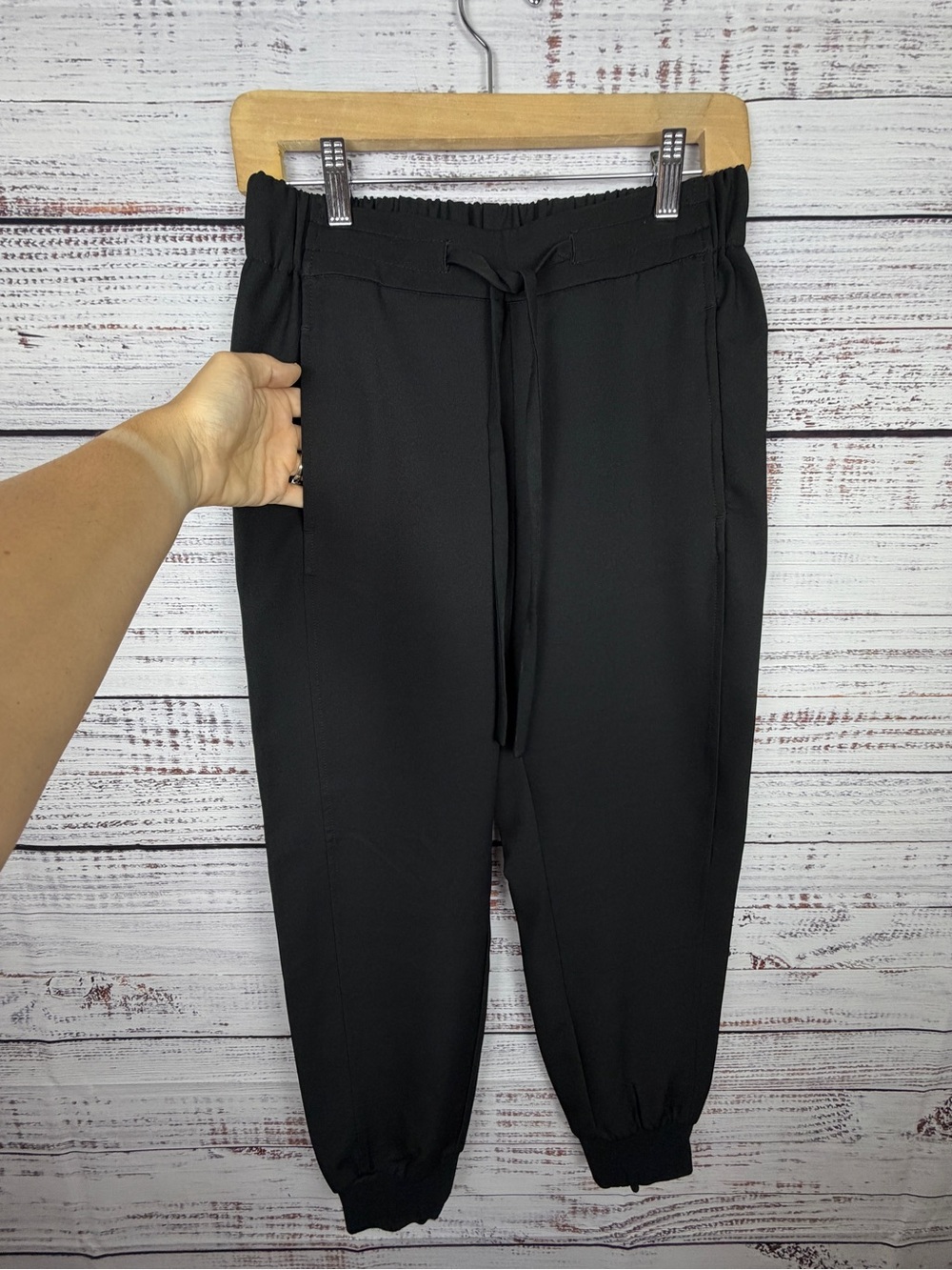 Prologue Black Jogger Pants XS High Rise Drawstring Cuffed - Picture 6 of 7
